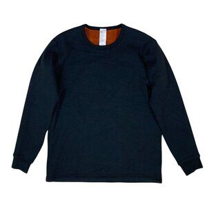 Lapasa Black Thermal Lined Sweatshirt Large Warm Fleece Crew Neck Pullover Men’s